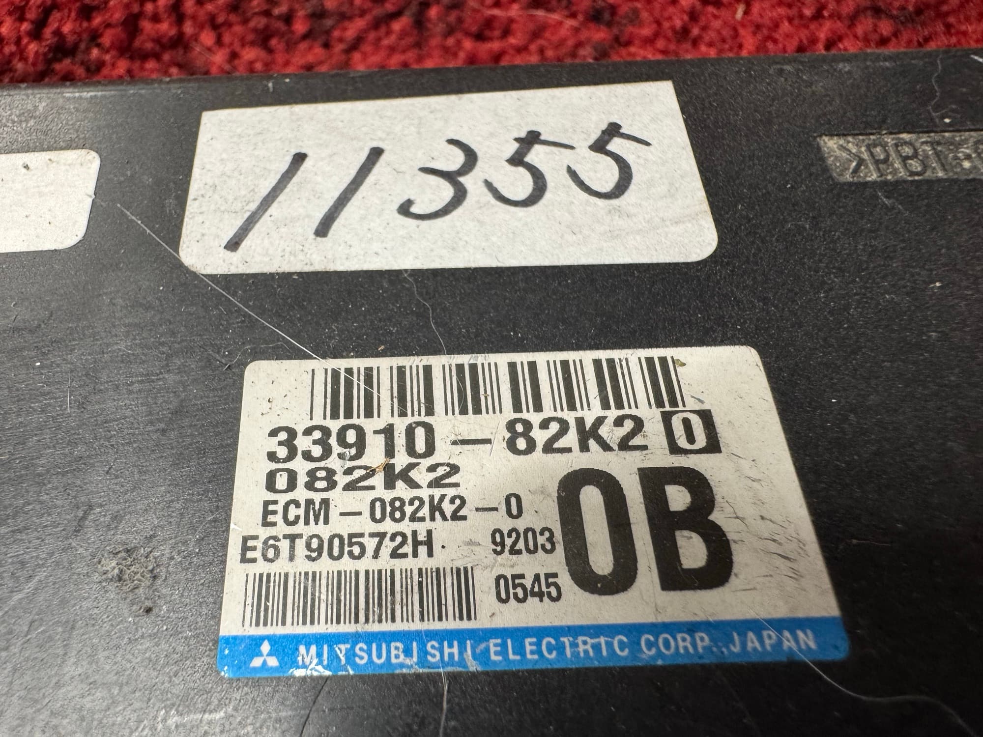 33910-82K20 Suzuki Wagon R part number label