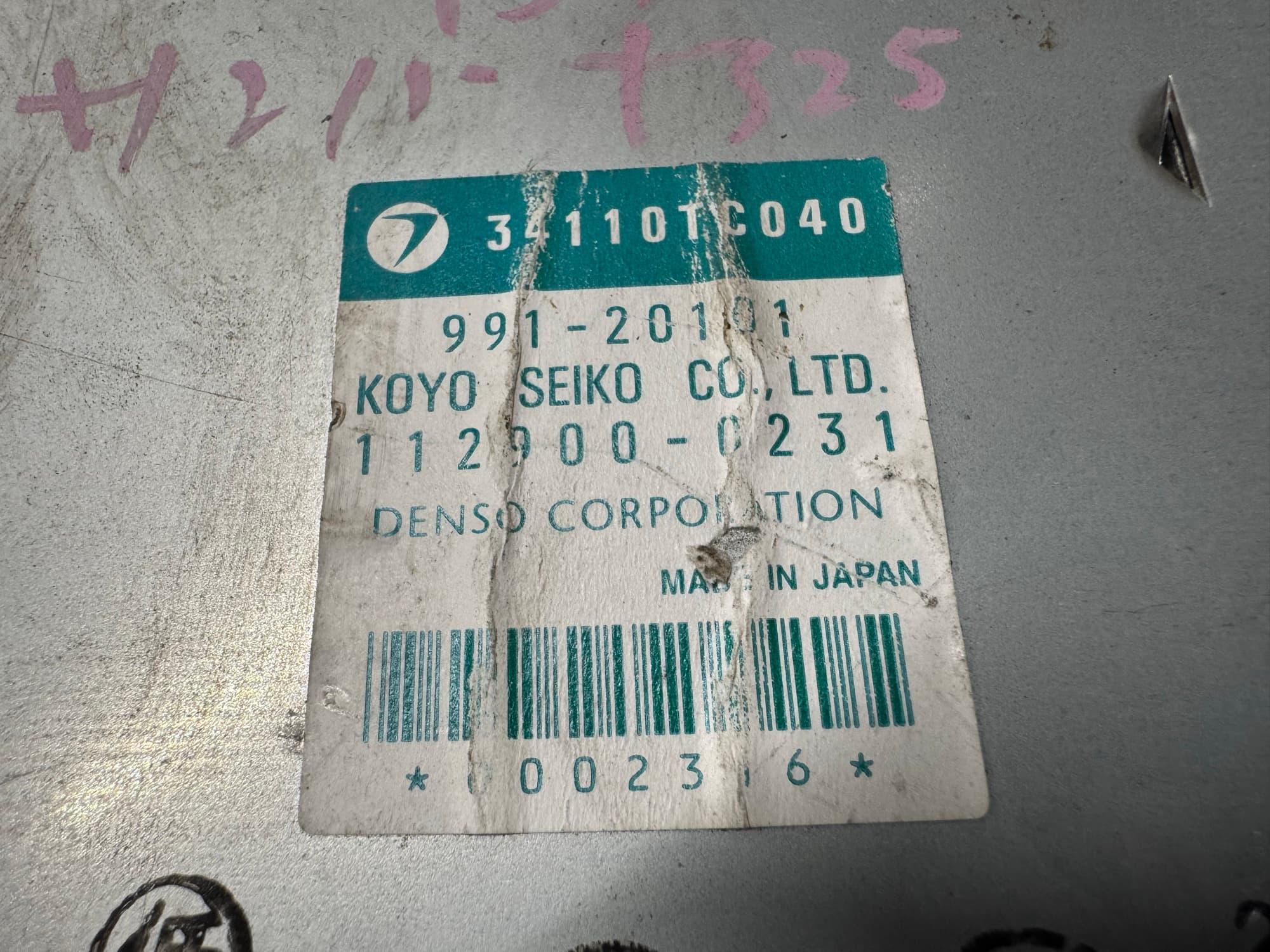 34110TC040 Subaru Sambar part number label
