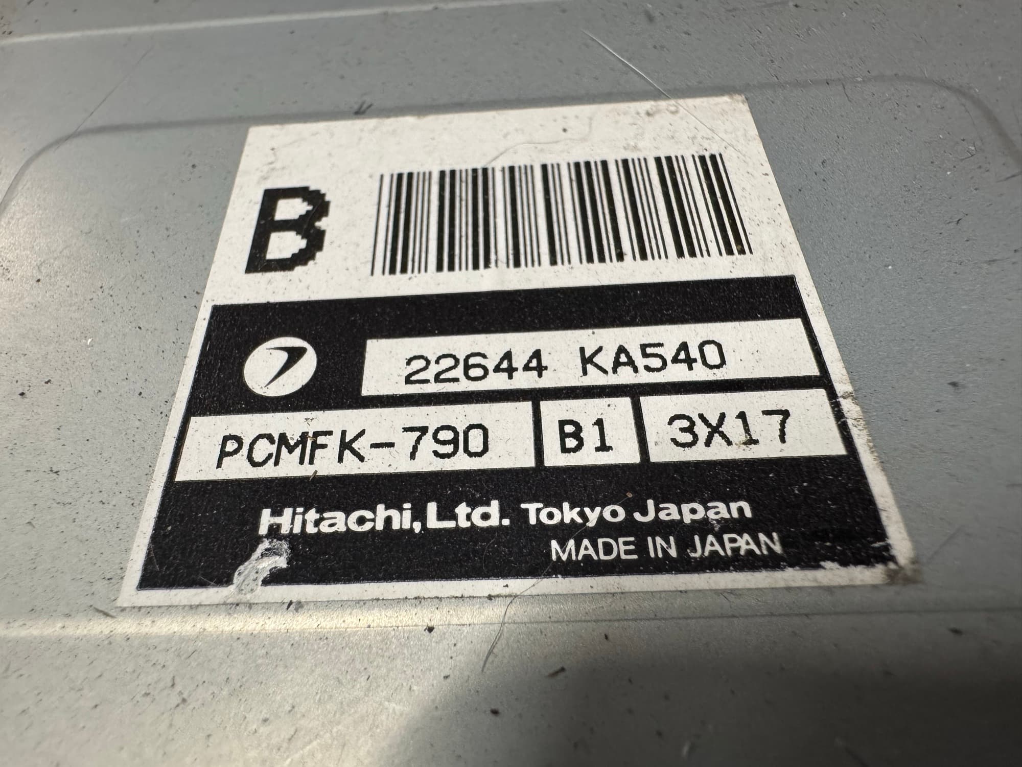 22644KA540 Subaru Sambar part number label