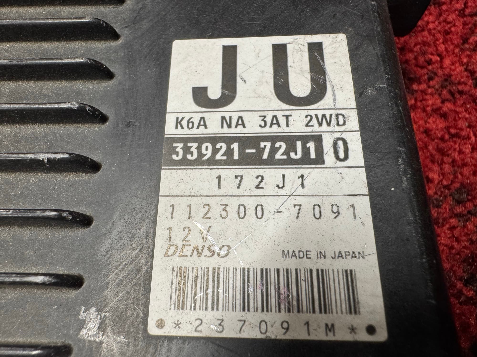 33921-72J10 Mazda Carol part number label